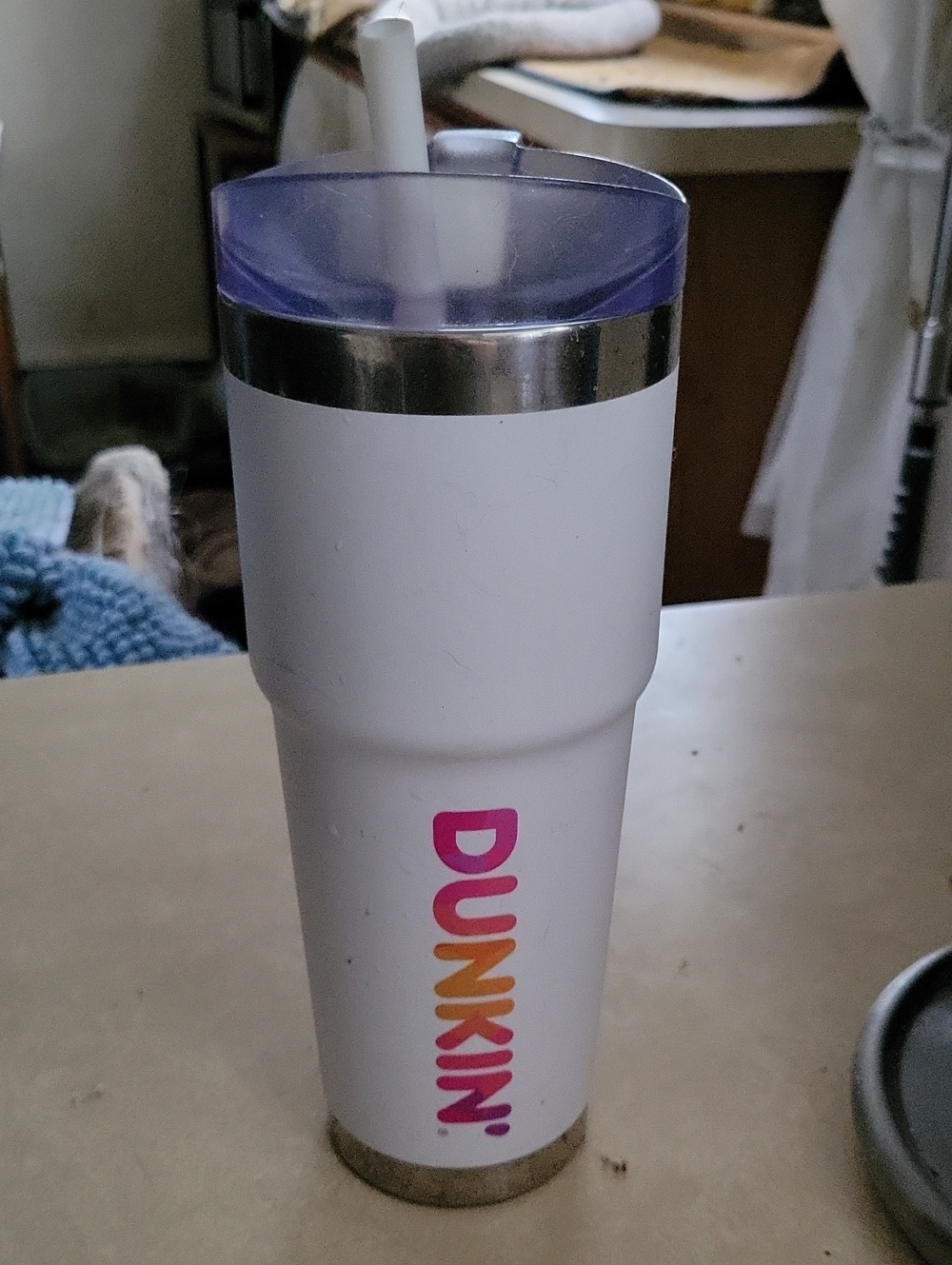 White Stainless Travel Tumbler with Cleat Lid
